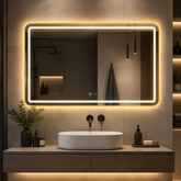 Oglinda LED Rama Aurie 120x80cm Touch, Dezaburire, 3 Culori Luminoase