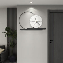 Aplica LED cu Ceas Viena 50cm Negru + Alb