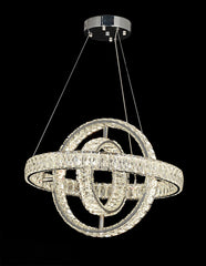 Pendul LED Aura 195W Cristal cu Telecomanda 3 Tipuri de Lumini Auriu