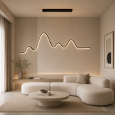Pendul LED 120cm cu Telecomanda 3 Tipuri de Lumini Negru