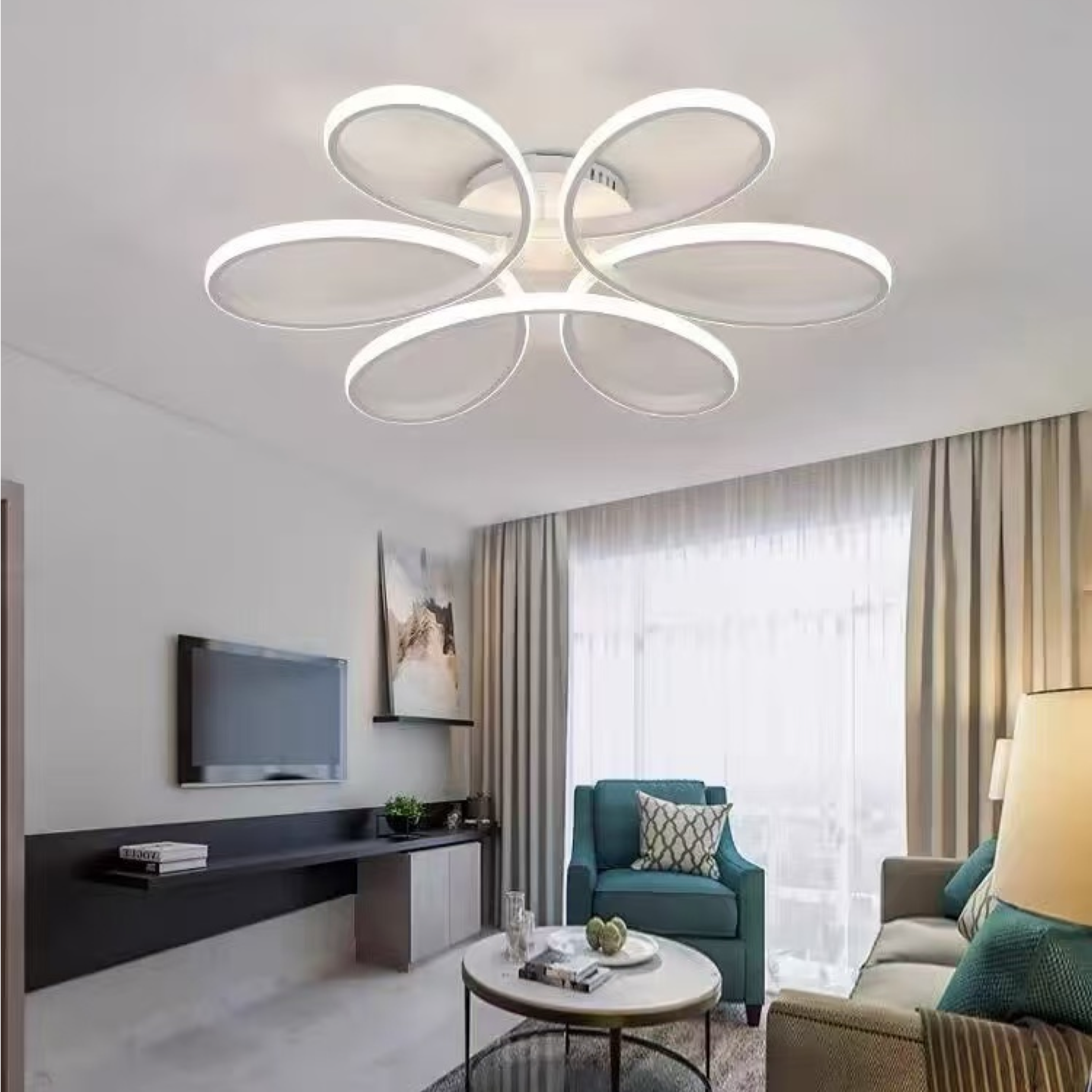Lustra LED cu Telecomanda Urban 3 Tipuri de Lumini 160W Alb