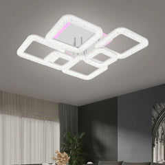 Lustra LED cu Telecomanda Safir 3 Tipuri de Lumini RGB 110W Alb