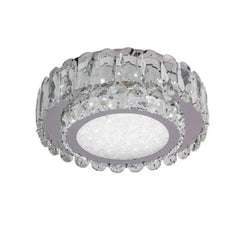 Lustra LED Diametru 30cm 60W cu Telecomanda Crystal 3 Tipuri de Lumini Crom