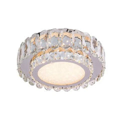 Lustra LED Diametru 30cm 60W cu Telecomanda Crystal 3 Tipuri de Lumini Crom