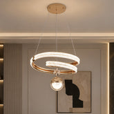 Pendul LED 48cm 107W Stace 3 Tipuri de Lumini Auriu