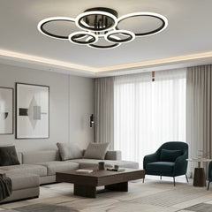Lustra LED cu Telecomanda Odele 3 Tipuri de Lumini 112W Negru