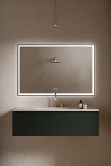 Oglinda LED Smart 120x80cm Senzor Miscare Dezaburire 3 Culori Luminoase Afisaj Ceas & Temperatura – Sticla Premium 5 mm