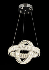 Pendul LED Aura 95W Cristal cu Telecomanda 3 Tipuri de Lumini Auriu