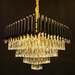 Candelabru Kimberly Diametru 40x40cm Negru + Auriu