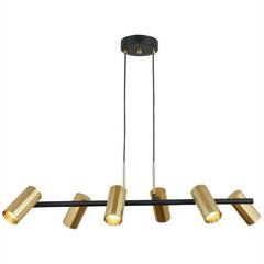 Pendul LED 74cm 6xGU10 Urban 3 Tipuri de Lumini Auriu + Negru