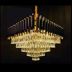 Candelabru Kimberly Diametru 50x50cm Negru + Auriu