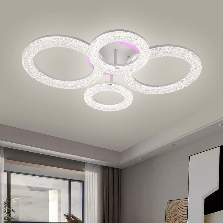 Lustra LED RGB 65W cu Telecomanda Safir 3 Tipuri de Lumini Alb