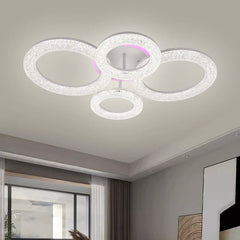 Lustra LED RGB 65W cu Telecomanda Safir 3 Tipuri de Lumini Alb