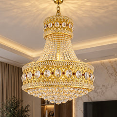 Candelabru Clasic Auriu Cristale 58cm