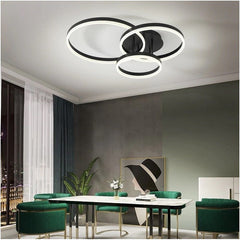 Lustra LED cu Telecomanda Azele 3 Tipuri de Lumini 136W Negru