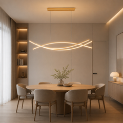 Pendul LED 120cm cu Telecomanda 3 Tipuri de Lumini Auriu