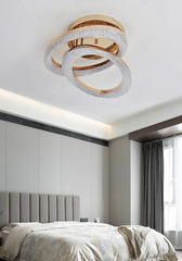 Lustra LED 96W cu Telecomanda Safir 3 Tipuri de Lumini Auriu