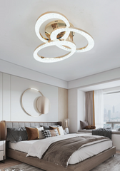 Lustra LED 144W cu Telecomanda Safir 3 Tipuri de Lumini Auriu