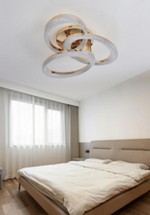 Lustra LED 144W cu Telecomanda Safir 3 Tipuri de Lumini Auriu