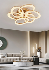 Lustra LED 168W cu Telecomanda Safir 3 Tipuri de Lumini Auriu