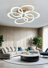 Lustra LED 168W cu Telecomanda Safir 3 Tipuri de Lumini Auriu