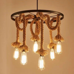 Pendul Rustic Eagle 6xE27 Reglabil Diametru 60cm