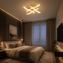 Lustra LED 28W Urban 3 Tipuri de Lumini Auriu