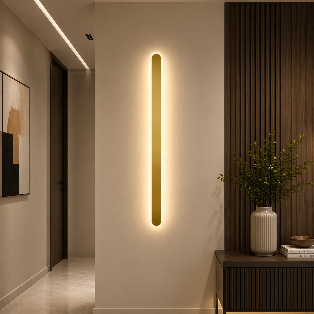 Aplica LED 60cm 48W Urban 3 Tipuri de Lumini Auriu