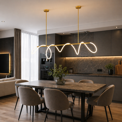 Pendul LED Lungime 120cm 70W cu Telecomanda Urban 3 Tipuri de Lumini Auriu