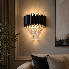 Aplica Cristal Kimberly 2xE27 Negru + Auriu