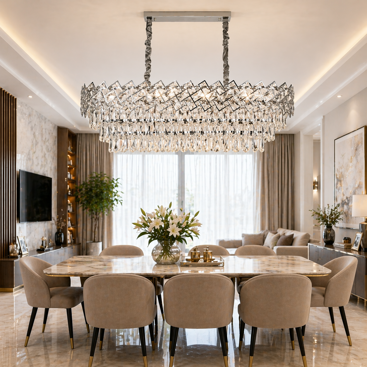 Candelabru Magnum Diametru 80cm x 30cm Argintiu
