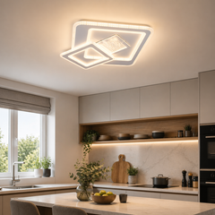 Lustra LED 40cm 144W cu Telecomanda Raisa 3 Tipuri de Lumini Alb