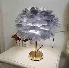 Veioza Fluffy 1xE27 35cm Auriu + Fumuriu