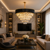 Candelabru Kimberly Diametru 50cm Negru + Auriu