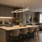 Pendul LED 80W 120cm cu Telecomanda Urban 3 Tipuri de Lumini Negru