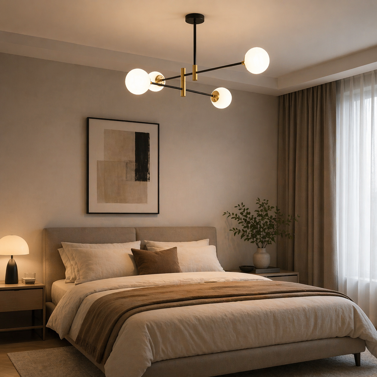 Pendul Jolie 4xE27 60cm Negru + Auriu