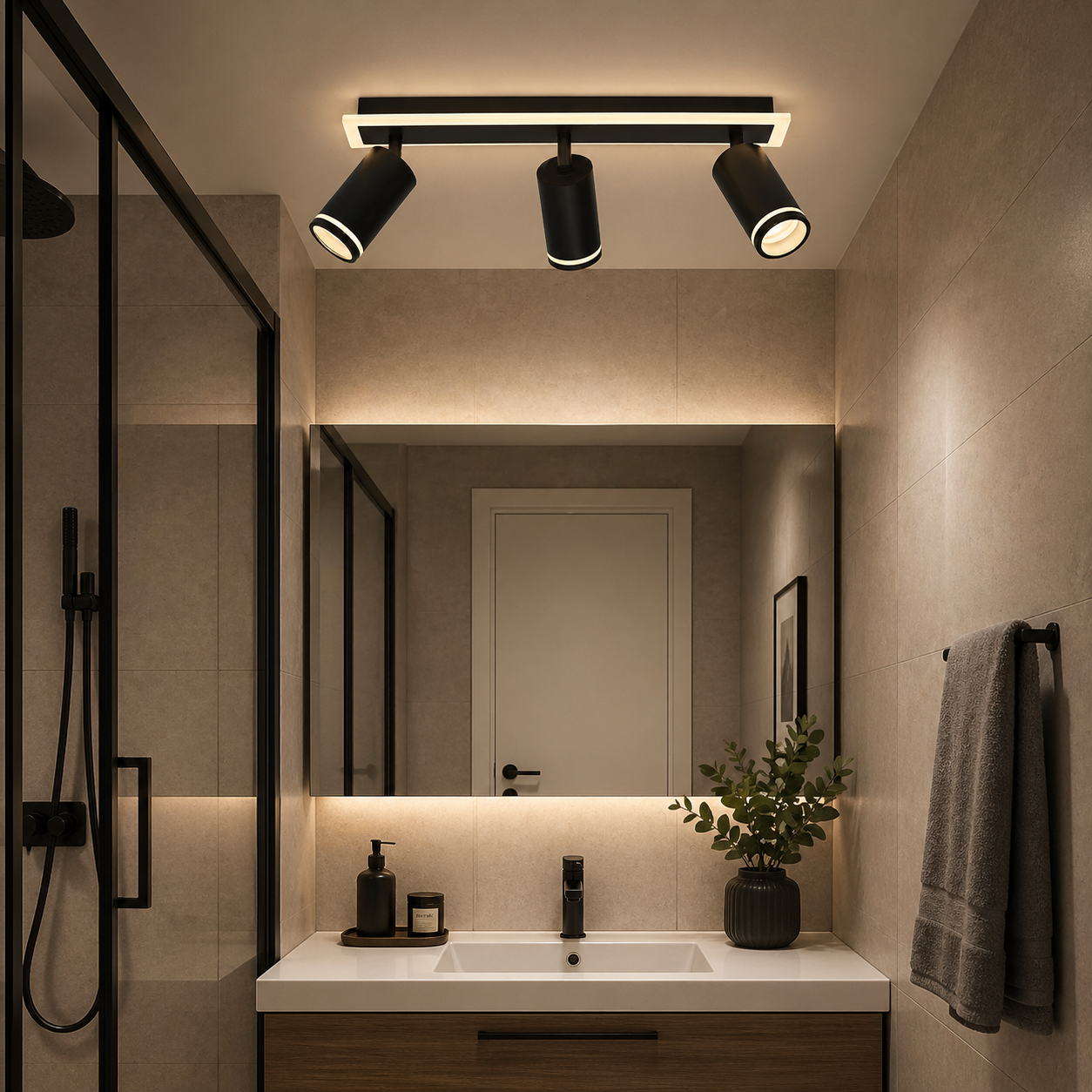 Lustra LED 64W Urban 3 Tipuri de Lumini Negru