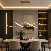 Pendul LED 80cm 76W cu Telecomanda Trinity 3 Tipuri de Lumini Auriu