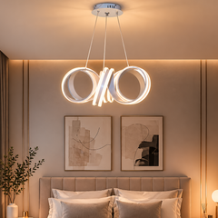 Pendul LED Diametru 60cm 180W cu Telecomanda Trinity 3 Tipuri de Lumini Alb