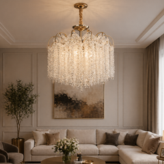 Candelabru Crux Diametru 60cm Auriu + Alb