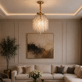 Candelabru Crux Diametru 30cm Auriu + Alb