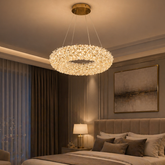 Pendul LED 40cm 40W Glow 3 Tipuri de Lumini Auriu