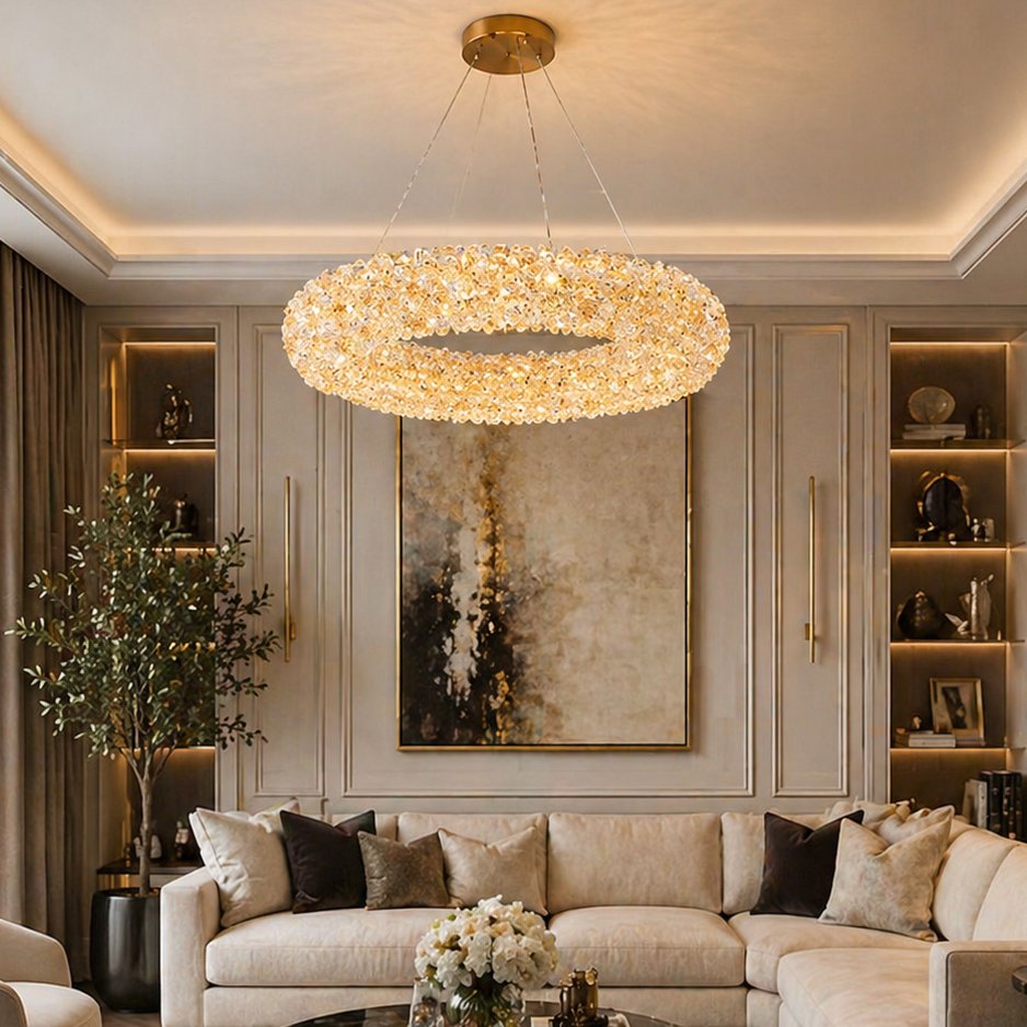 Pendul LED 50cm 60W Glow 3 Tipuri de Lumini Auriu