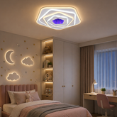 Plafoniera LED 50cm 3D 120W cu Telecomanda Raisa 3 Tipuri de Lumini + RGB Alb