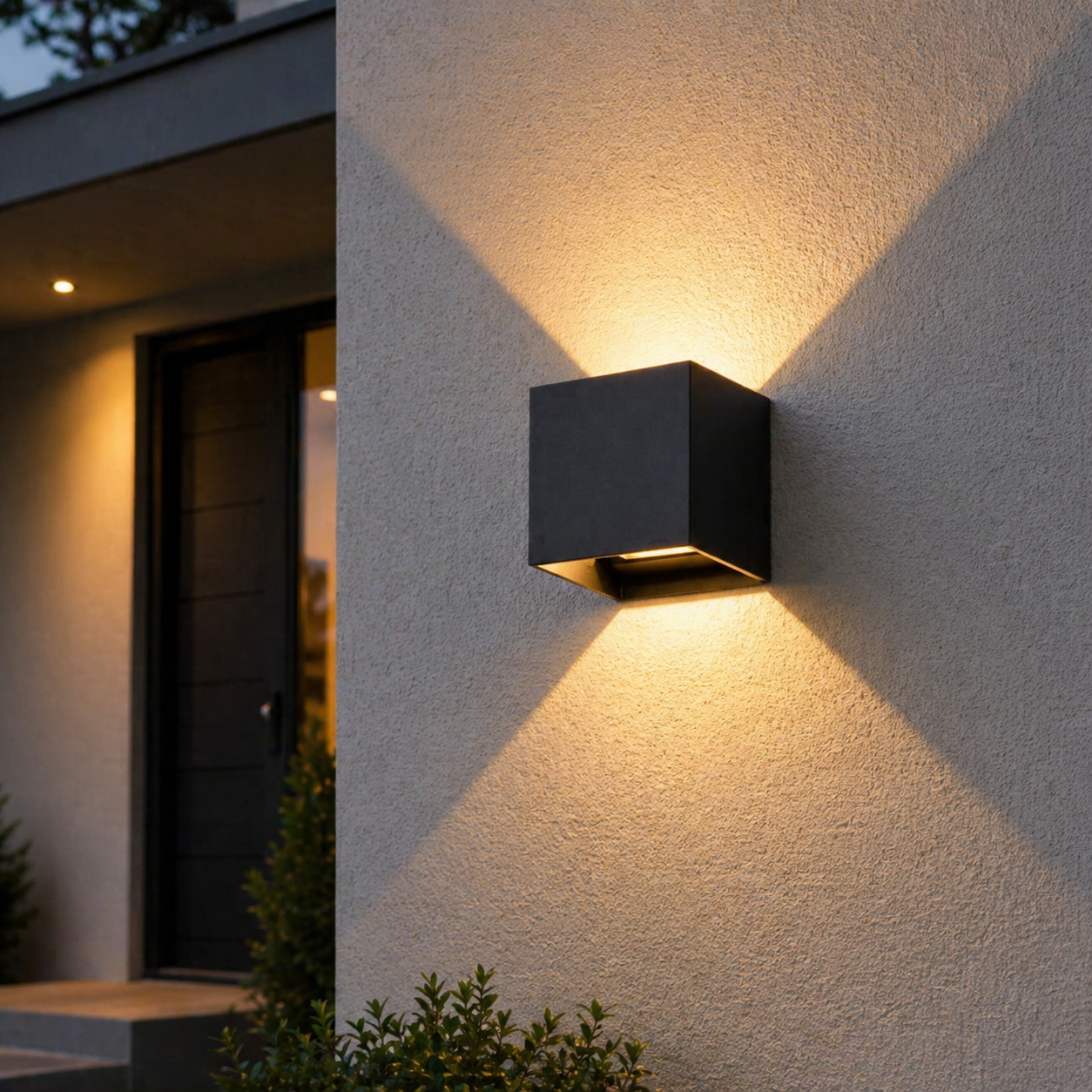 Aplica LED Exterior Cube Lumina Calda 3000K 2x3W Negru