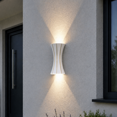 Aplica LED Exterior Cube Lumina Calda 3000K 10W 30cm Alb + Auriu