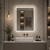 Oglinda LED 60x80cm 3 Tipuri de Lumini Buton Touch Intensitate Reglabila