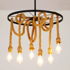 Pendul Rustic Eagle 6xE27 Reglabil Diametru 60cm
