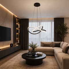 Pendul LED 60cm 104W cu Telecomanda Trinity 3 Tipuri de Lumini Negru