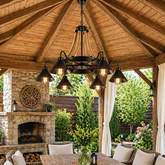 Candelabru Rustic Eagle 8xE14 Diametru 80cm Reglabil